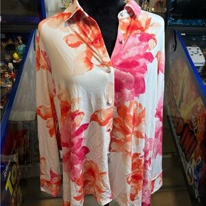 Dennis Basso Petite Printed Caviar Crepe Top